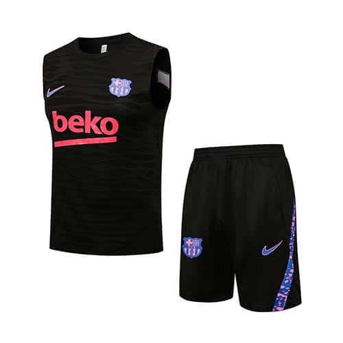[Premium Quality] FC Barcelona Black Tank Top with Shorts