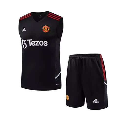 [Premium Quality] Manchester United Black Tank Top with Shorts