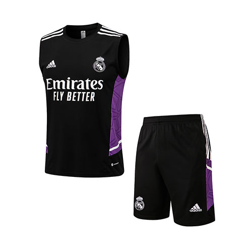 [Premium Quality] Real Madrid Black Tank Top with Shorts 22-23