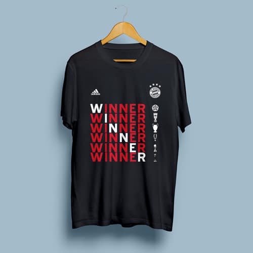 Bayern Winner Sextuple Graphic Round Neck Tshirt