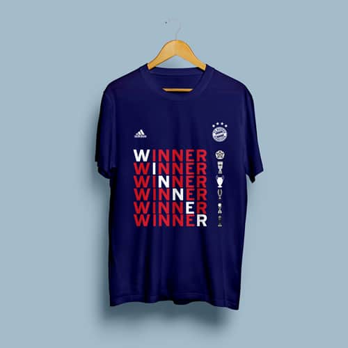 Bayern Winner Sextuple Graphic Round Neck Tshirt