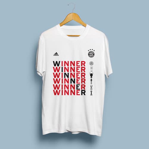 Bayern Winner Sextuple Graphic Round Neck Tshirt Footballmonk