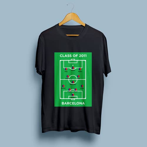 FC Barcelona Class Of 2011 Graphic Round Neck Tshirt