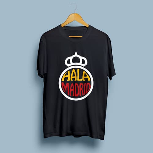 Hala Madrid Typography Graphic Round Neck Tshirt