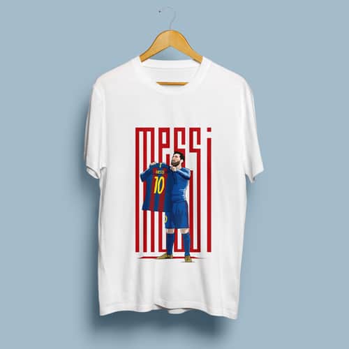 Messi Bernabeu Celebration Graphic Round Neck Tshirt