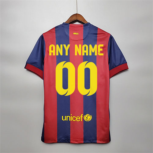[Premium Quality] FC Barcelona Home 2014 15 Retro Jersey Customisable