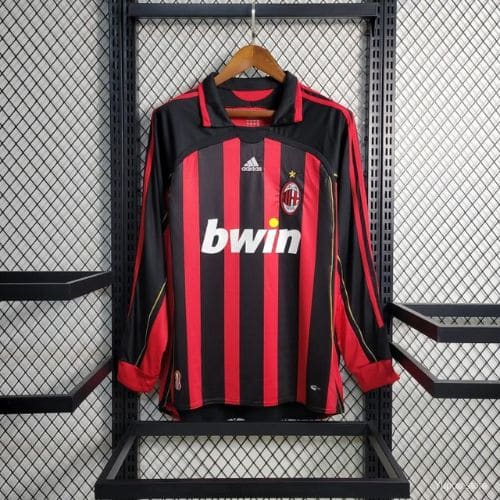 [Premium Quality] AC Milan Home 2006 07 Retro Full Sleeve Jersey