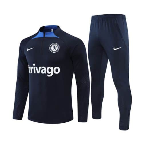 [Premium Quality] Chelsea Navy Blue Track Suit 22-23
