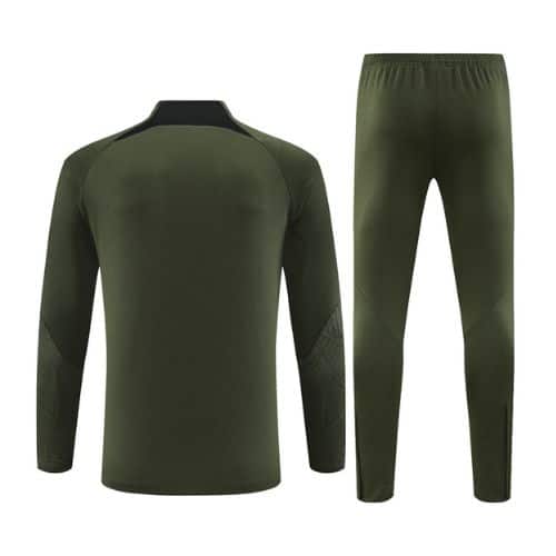 [Premium Quality] FC Barcelona Army Green Track Suit 23-24