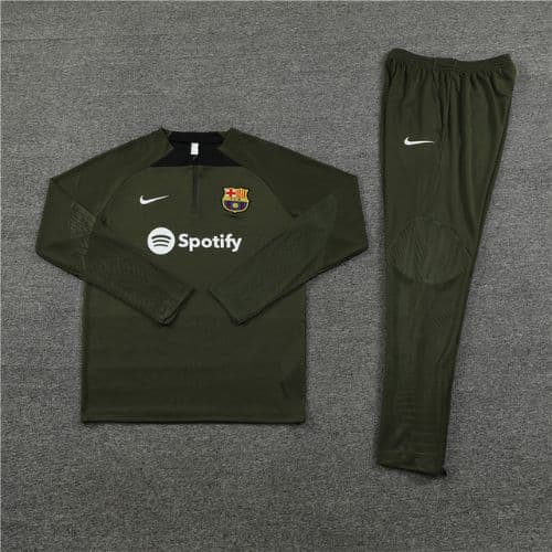 [Premium Quality] FC Barcelona Army Green Track Suit 23-24 - Footballmonk