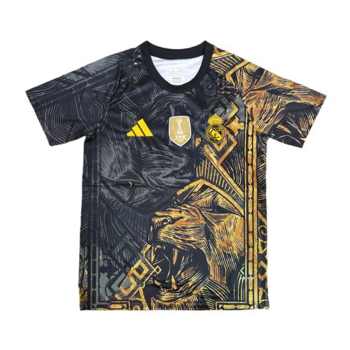 [Premium Quality] Real Madrid Black & Golden Lion Jersey