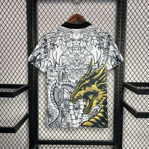 [Premium Quality] Real Madrid White & Golden Dragon Jersey