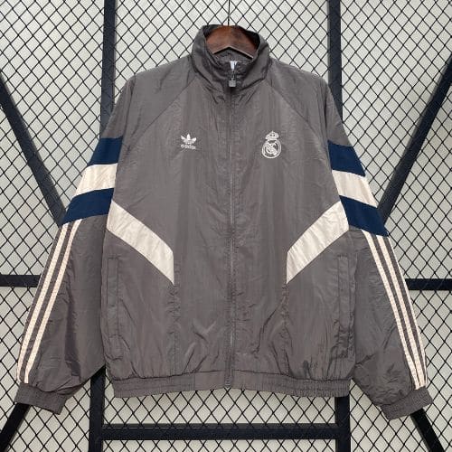 [Premium Quality] Real Madrid Grey WindBreaker 24-25