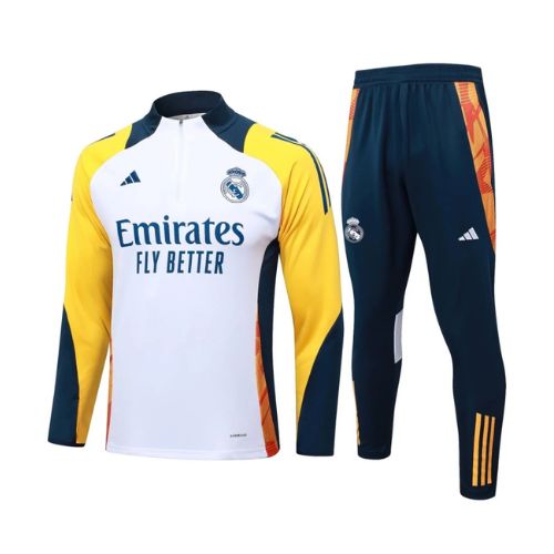 [Premium Quality] Real Madrid White Track Suit 24-25