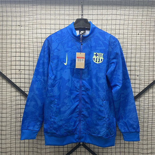 [Premium Quality] FC Barcelona Blue WindBreaker 24-25