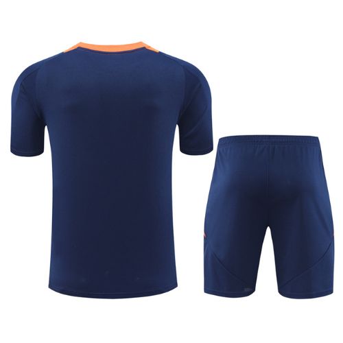 [Premium Quality] Manchester United Blue Orange Training Jersey with Shorts