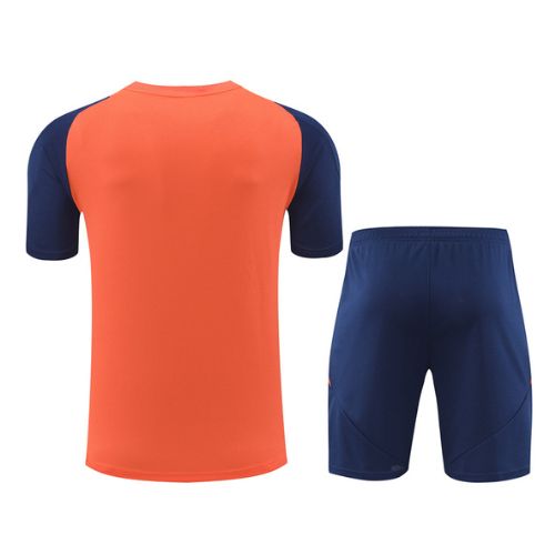 [Premium Quality] Manchester United Orange Blue Training Jersey with Shorts