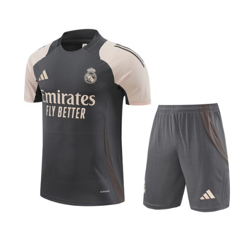 [Premium Quality] Real Madrid Grey Beige Training Jersey with Shorts