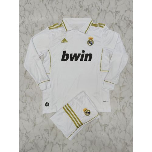 Real Madrid Home 11 12 Retro Full Sleeves Jersey with Shorts