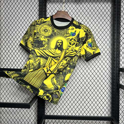 [Premium Quality] Brazil X Jesus Yellow Jersey 2025