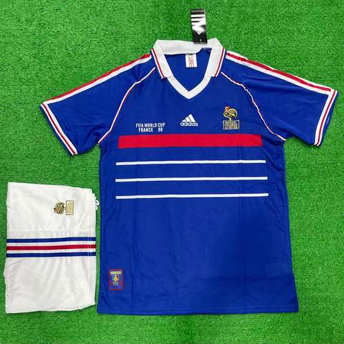 France Home World Cup 1998 Retro Jersey with Shorts