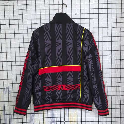 [Premium Quality] Manchester United Retro Style Black WindBreaker 2025-26
